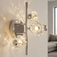 LED Wandleuchte Kristalloptik Wandlampe Goldfarben Wohnzimmerlampe L 41 Cm