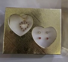 Heart Necklace With Matching Earrings