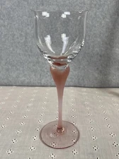 Vtg Mikasa Sea Mist Coral Frosted Stem Water Glass EUC West Germany