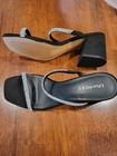 Lisa Vicky Black Rhinestone Hotfix Strappy Square Toe Slip-On Faux Leather 7 — photo 3