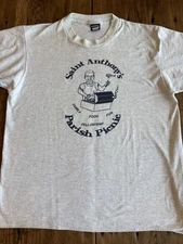 Vtg Single Stitch Hanes Screen Star USA St Anthonys Parish Picnic T-shirt Sz XL