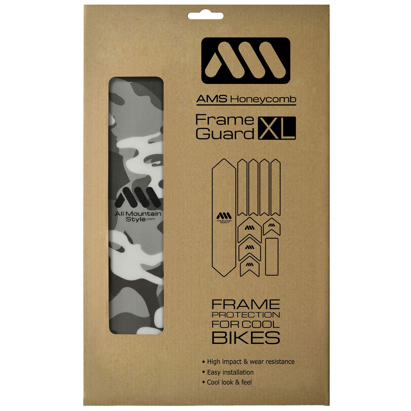 Защитный комплект для сотовой рамы в горном стиле - Ударопрочный Прозрачный и камуфляжный материал 10390₽