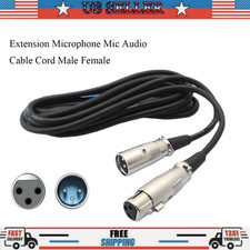 XLR Extension Microphone Mic Audio Cable Cord Male Female MIC 3-Pin Shielded New