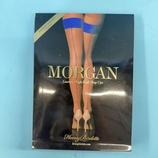 Honey Birdette Luxury Thigh High Stay-Ups Morgan Large Sheer Electric Blue L