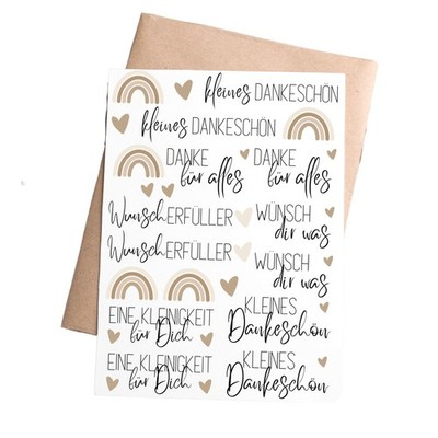 RubOn Sticker ''kleines Dankeschön'' A6 RANDLOS | geeignet für Raysin, Keraflot...