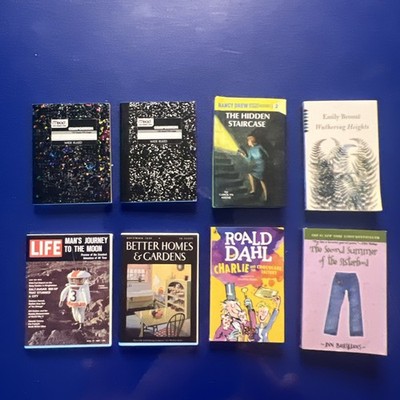 ZURU Mini Brands Books lot Of 8 - 2 Magazines, 2 Composition Notebooks, 4 Books