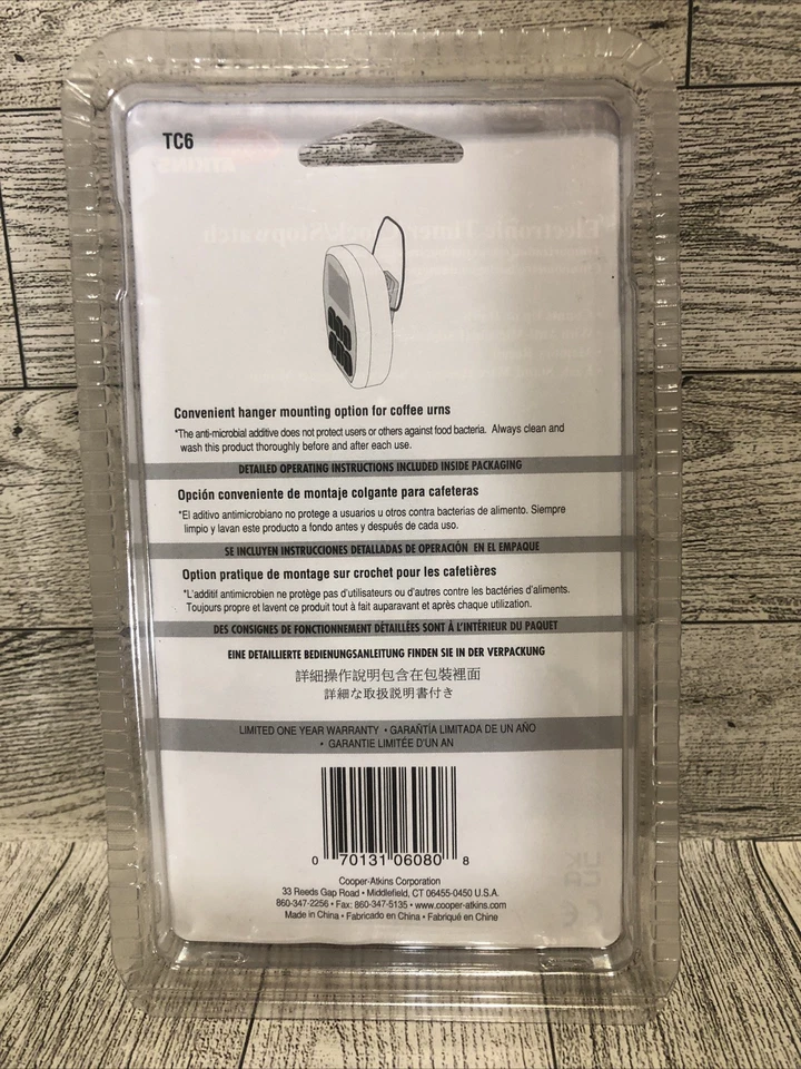 Cooper Atkins TC6  Timer Clock Stopwatch 6-Button Easel Stand or Magnetic - Image 2 of 2