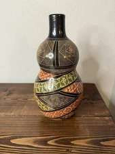 Leandro Lopez Signed Pottery Vase Nicaragua Hand Made Beautiful Tribal Large