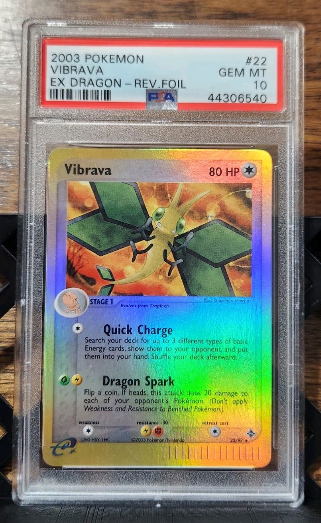 POP 3!!! Vibrava 22/97 Dragon Reverse Holo Pokemon Psa 10
