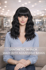 Glueless Body Wave Full Wig Pre Plucked Synthetic Black Bob With Bangs Shoulder