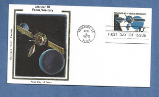 MARINER 10 VENUS/MERCURY FDC APR 4 1975 PASADENA CA SPACE COVER NASA