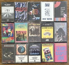 Lot Of 15 Classic Rock Cassettes, Used, Bad Company, Pink Floyd, Rolling Stones,