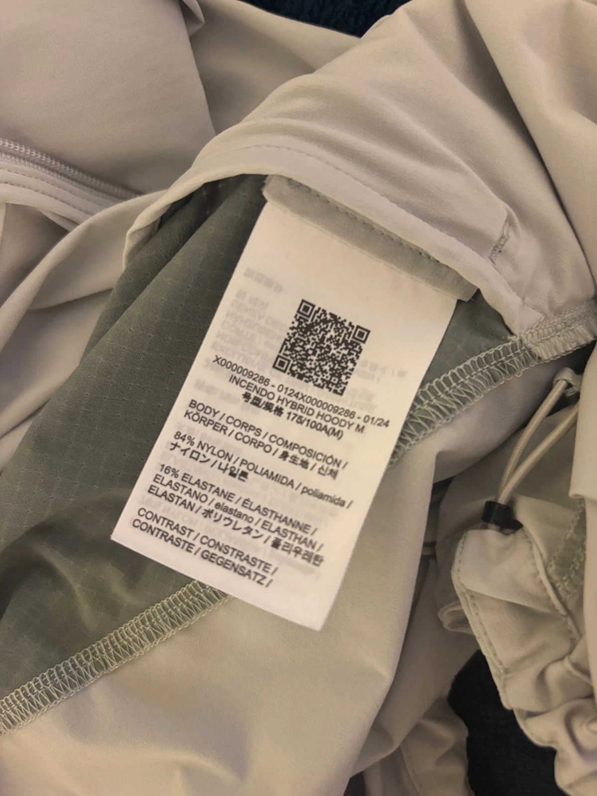 Arc'teryx Incendo Hybrid Hoody Men's M Solitude Void Trail Running Jacket 220g - product detail image 4