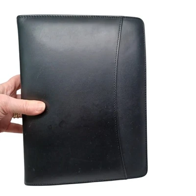 Day Runner Genuine Black Leather Zip Around Organizer Binder Planner Business - Image 1 of 4