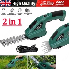 Hedge Trimmer Cordless Electric 7.2V Handheld 2 in 1 Cutter Shears USB Charge