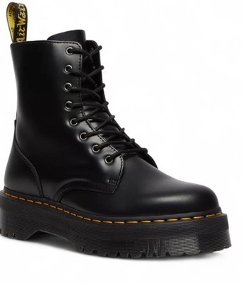 Dr.Martens Jadon Hi Polished Smooth Flatform Boots Size 6 Black Leather Platform