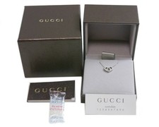 GUCCI Love Brit Heart Diamond Necklace White Gold 18k 750 Women's