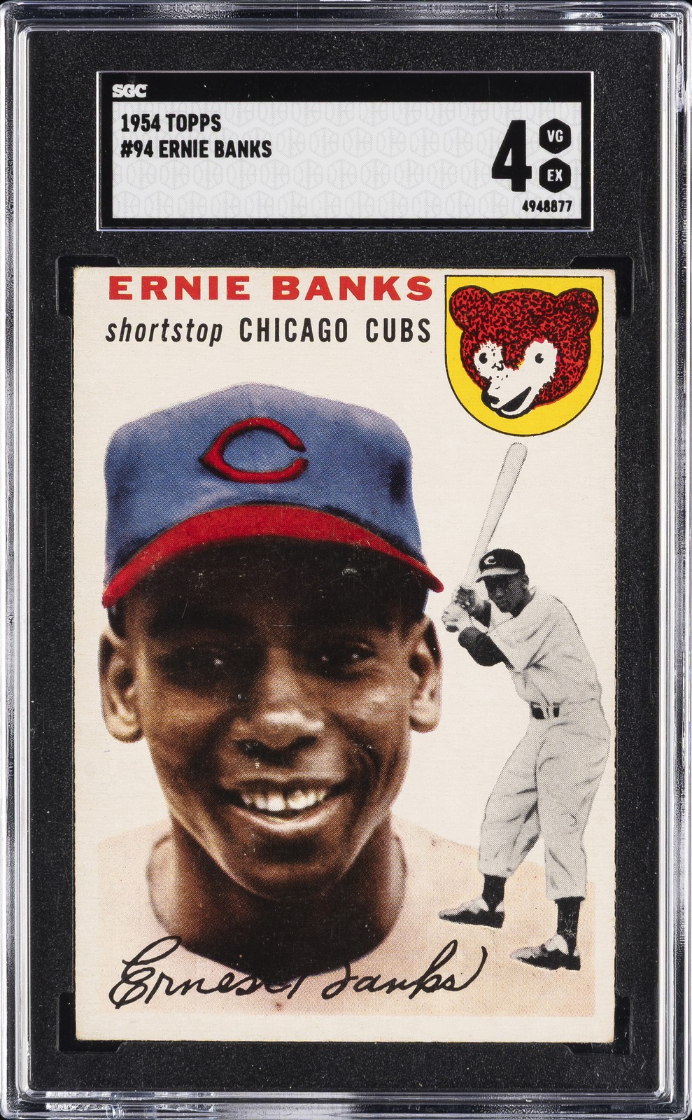 1954 TOPPS #94 ERNIE BANKS SGC 4