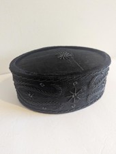 African Nigerian Velvet Hat black/black 