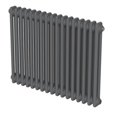 Flomasta 2 Column Radiator Anthracite Horizontal Steel Modern (H)60x(W)78.5cm