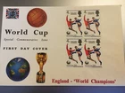 GB STAMPS FIRST DAY COVER 1966 WORLD CUP ENGLAND WINNERS UNUSED BLOCK No 3