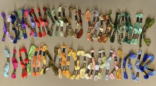Lot of 112 DMC Skeins Inventoried Colors Threads RARE! Circa 1960’s to Present