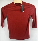 Under Armour Mens Threadborne 3/4 Sleeve Shirt Small Fitted New Red Heather