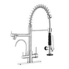 3 in 1 Kitchen Faucet with Water Filler and Pull Down Sprayer, Chrome Commerc...