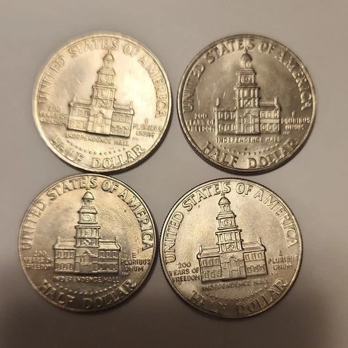 1976 Kennedy Half Dollar 50C Coins Circulated Uncertified Lot of 4 US Currency