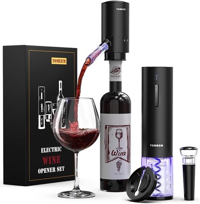 Compact Stainless Steel Electric Wine Opener & Aerator - Home & Party Essential