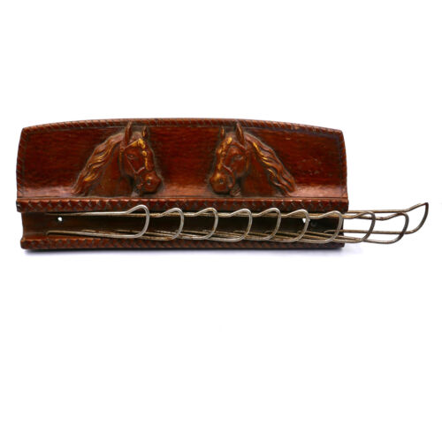 Cinturón de corbata bufanda columpio estante para 10 caballos motivo 3D madera siroco para hombre 1950 vintage