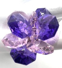 Designer lavender/purple crystals flower ring size 7.5