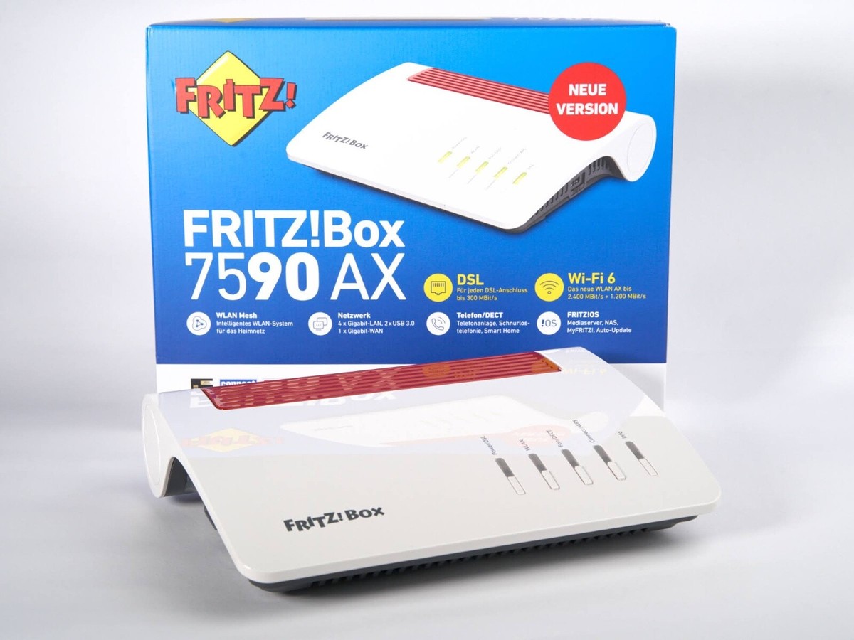 AVM FRITZ!Box 7590 AX V2 – Router Wi-Fi 6 Con Modem DSL E Switch Gigabit 4 Porte