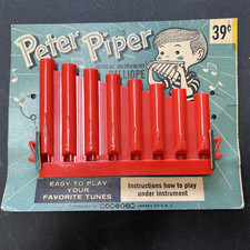 Vintage Toy Peter Piper Calliope Musical Pan Flute Circa 1950s Made in USA NOS