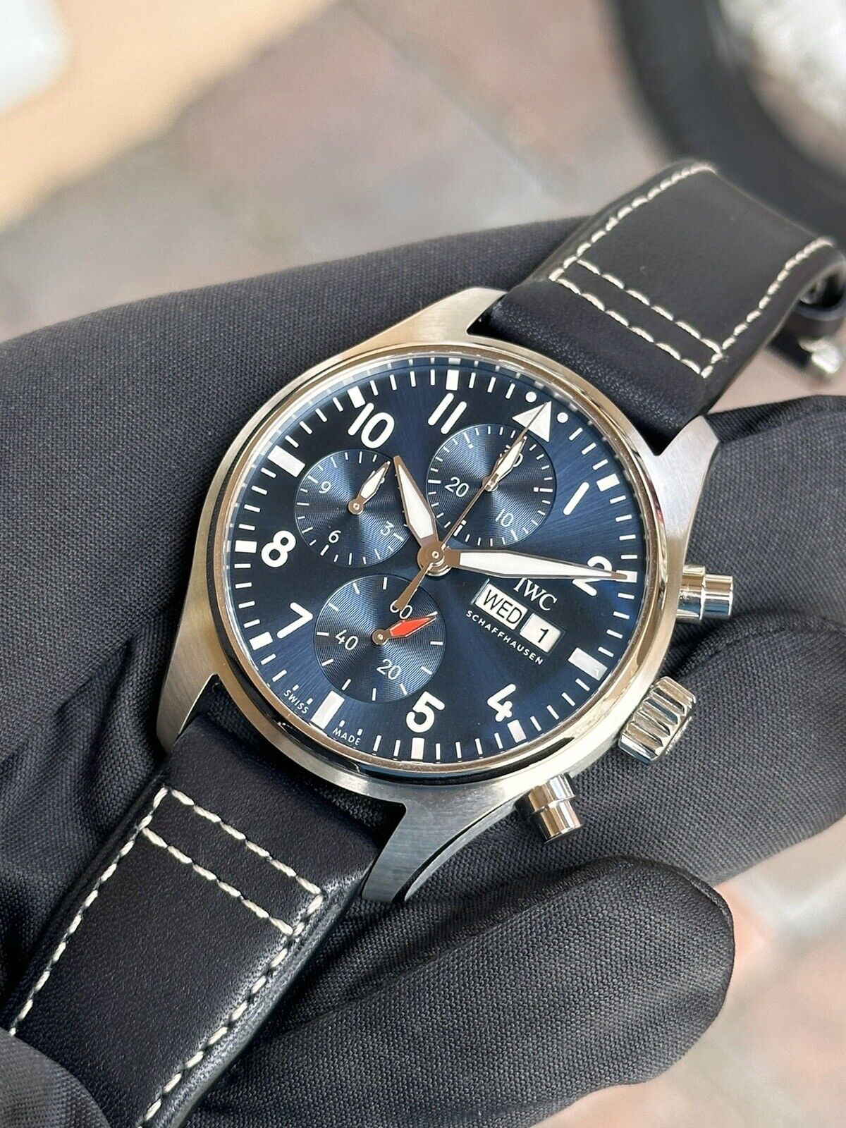 IWC Pilot automatic Chronograph Blue leather 41mm watch IW388101 (2024)