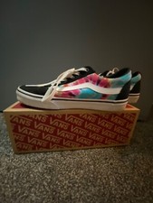 Size 8 - VANS Ward Psychedelic Tie Dye/Black and White
