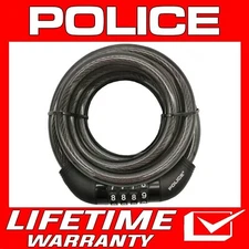POLICE Cable Lock Combination Bicycle Bike Scooter Keyless Cable Lock - 5ft