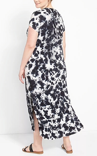 LIVI Short Sleeve Tie Dye Hooded Jersey Maxi Dress Black Plus Size 18/20* |  eBay