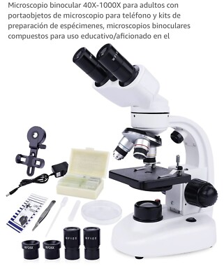 Microscopio binocular 40X-1000X para adultos
