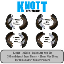 Knott Style Brake Shoe Kit for Ifor Williams Flatbed LT85G