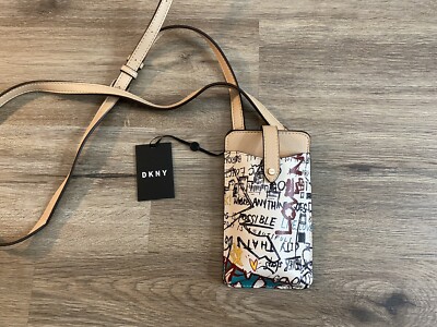 Rare DKNY Graffiti Print Phone Crossbody Bag Purse New MSRP $138
