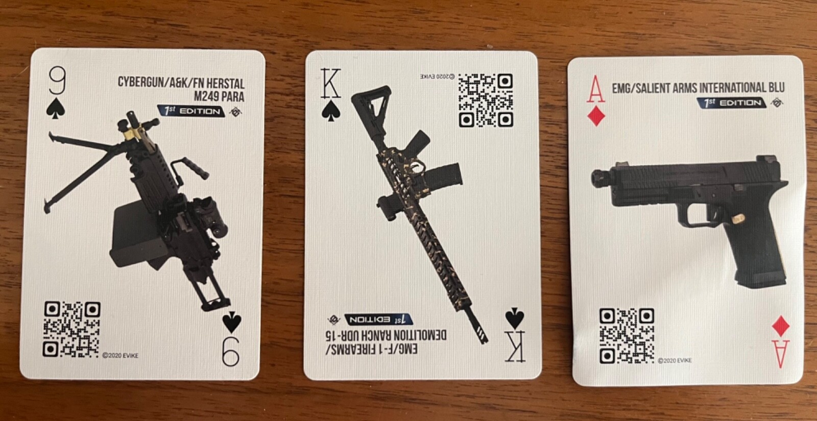 Evike Weapons Cache 1st Edition Playing Card 3 card set eBay