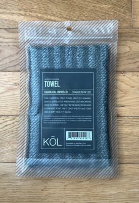 NEW In Package KOL Charcoal Infused Exfoliating Towel