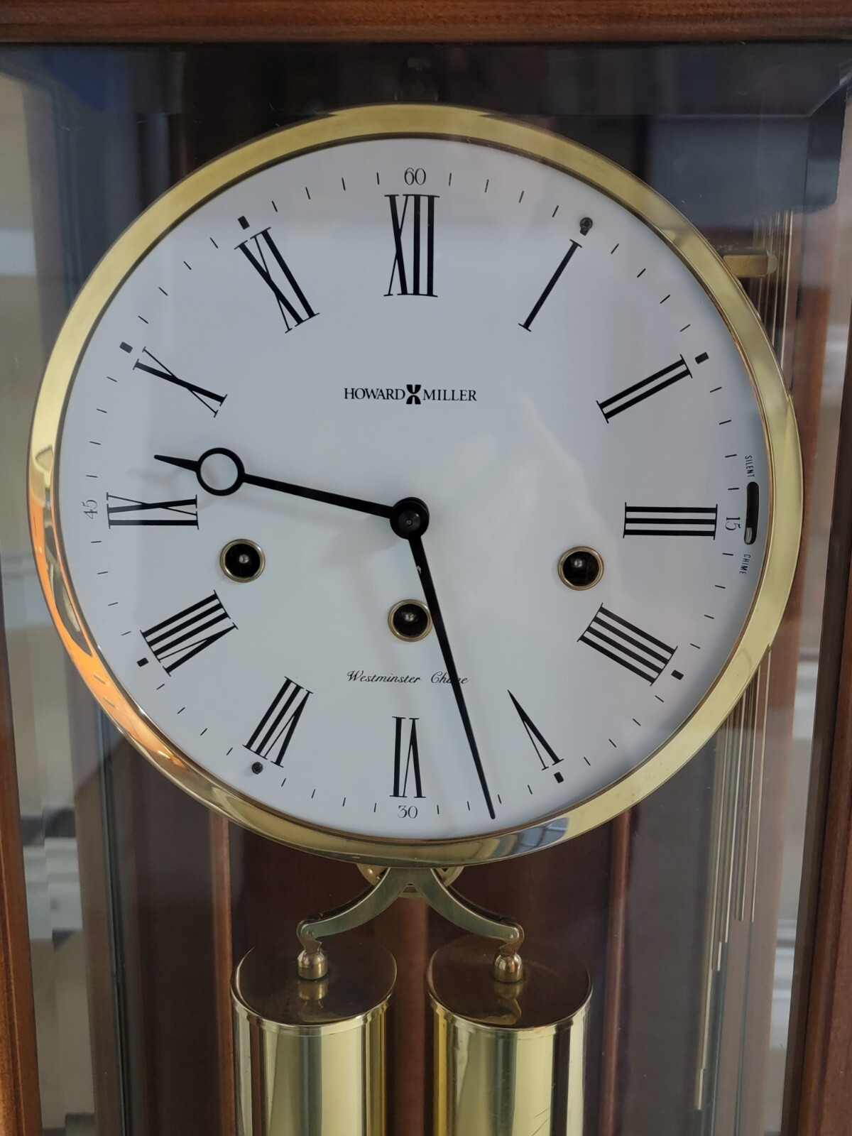 Howard Miller Milan Wall Clock Model 613212 Cherry Wood Cable Drive