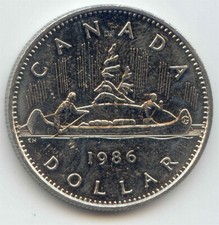 Canada 1986 Canadian Voyageur Nickel Dollar $1 EXACT COIN