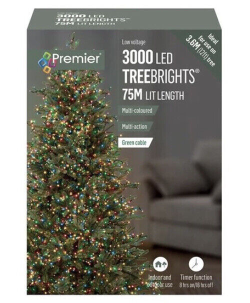 Premier 3000 Multi Coloured LED Tree Bright Lights Super voordelig lage prijs