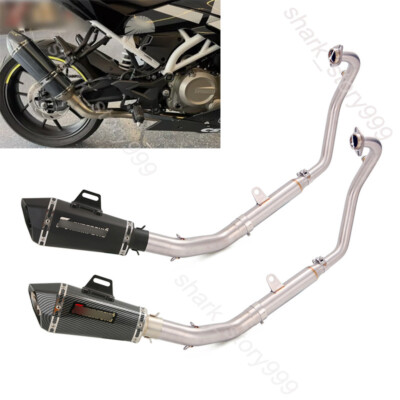 For CF-Moto 300NK 300SR 250NK 250SR Full System Exhaust Front Pipe Black Muffler