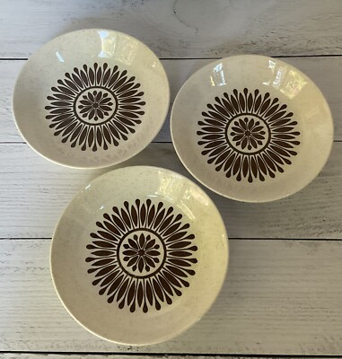 3 Biltons Ironstone Soup Bowl Brown Design & Speckles On Cream England S142