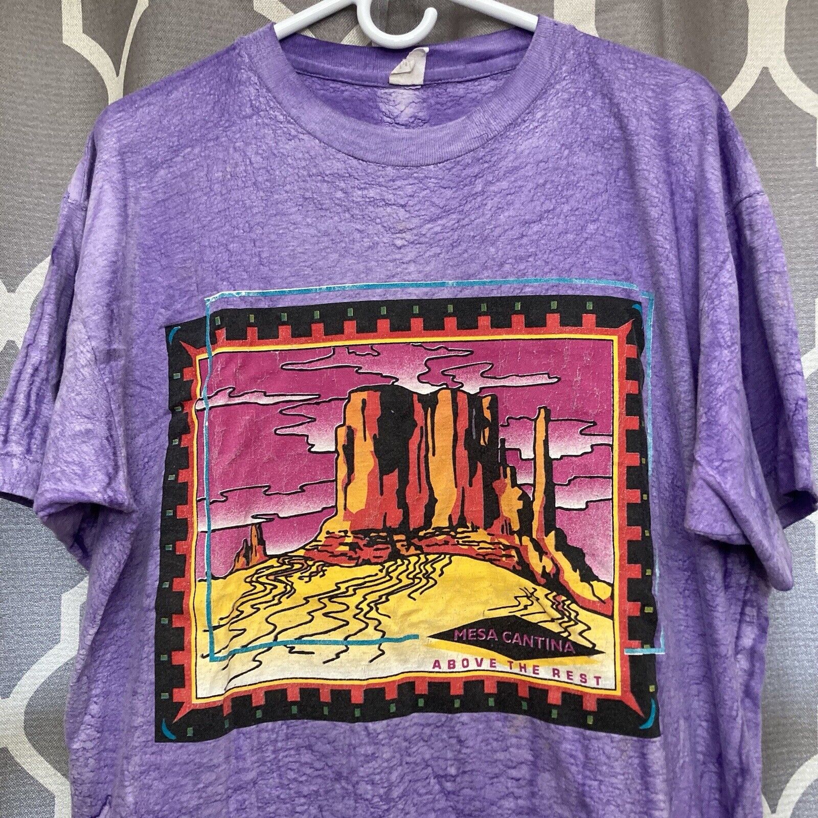 VTG Mesa Cantina Southwestern T-Shirt Purple Tie … - image 14