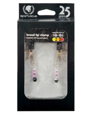 Adjustable Nipple Clamps Purple Beads Firm Hold Lighter Feel Lite to Moderate